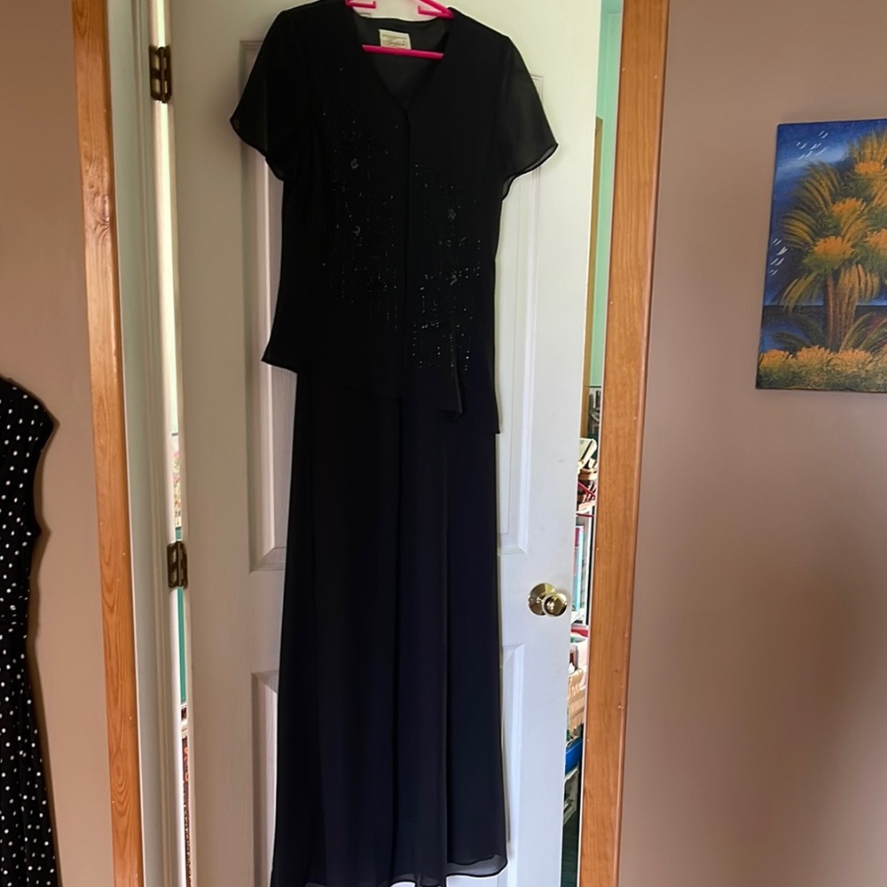 Black Flutter Sleeve Maxi Gown for Weddings